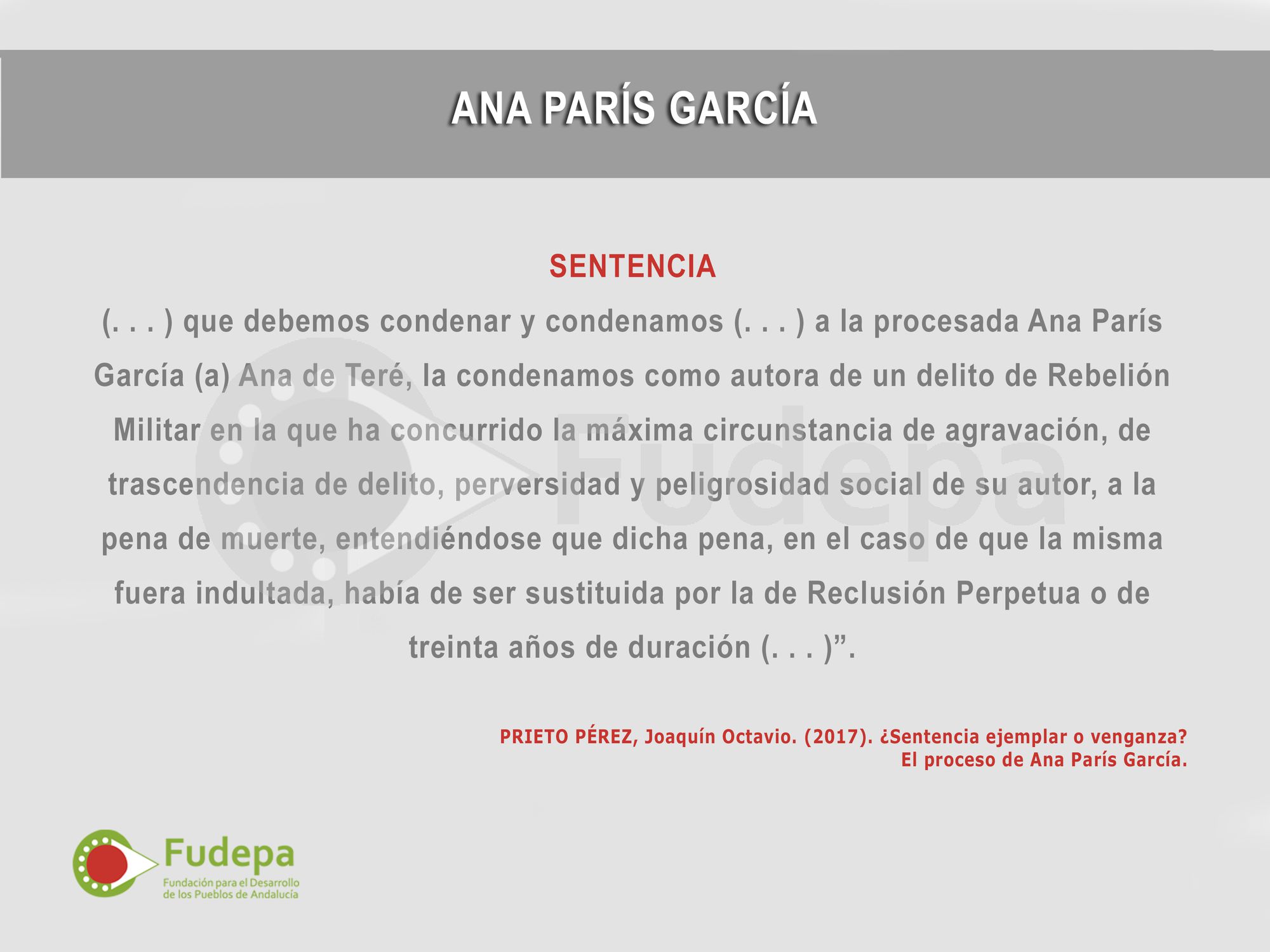 Sentencia de Ana París García.