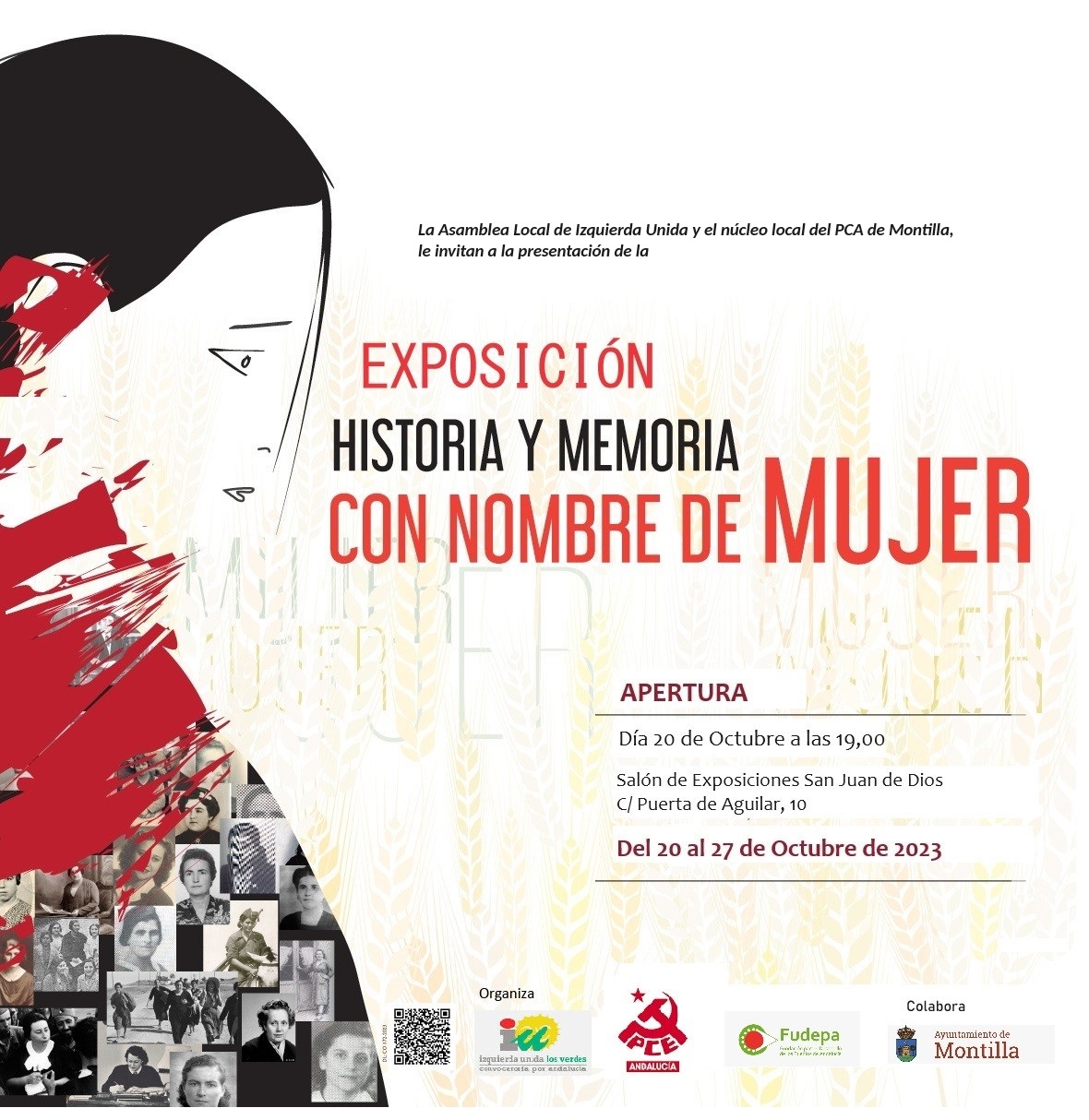 Del 20 al 27 de octubre se podrá ver la exposición ‘Historia y memoria con nombre de mujer’ en Montilla (Córdoba)