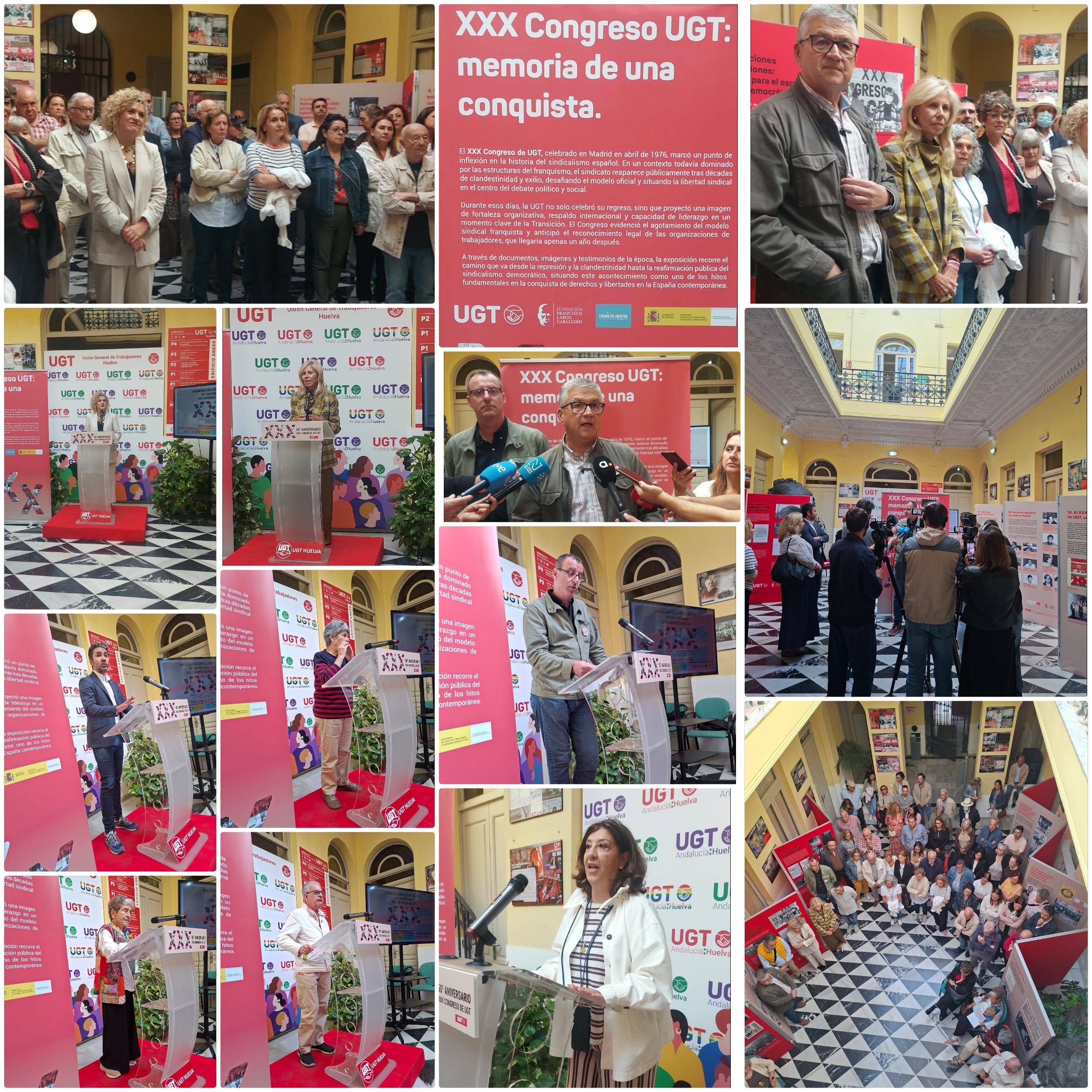 UGT Huelva acoge en su sede la exposición conmemorativa del 50.º aniversario del XXX Congreso de UGT