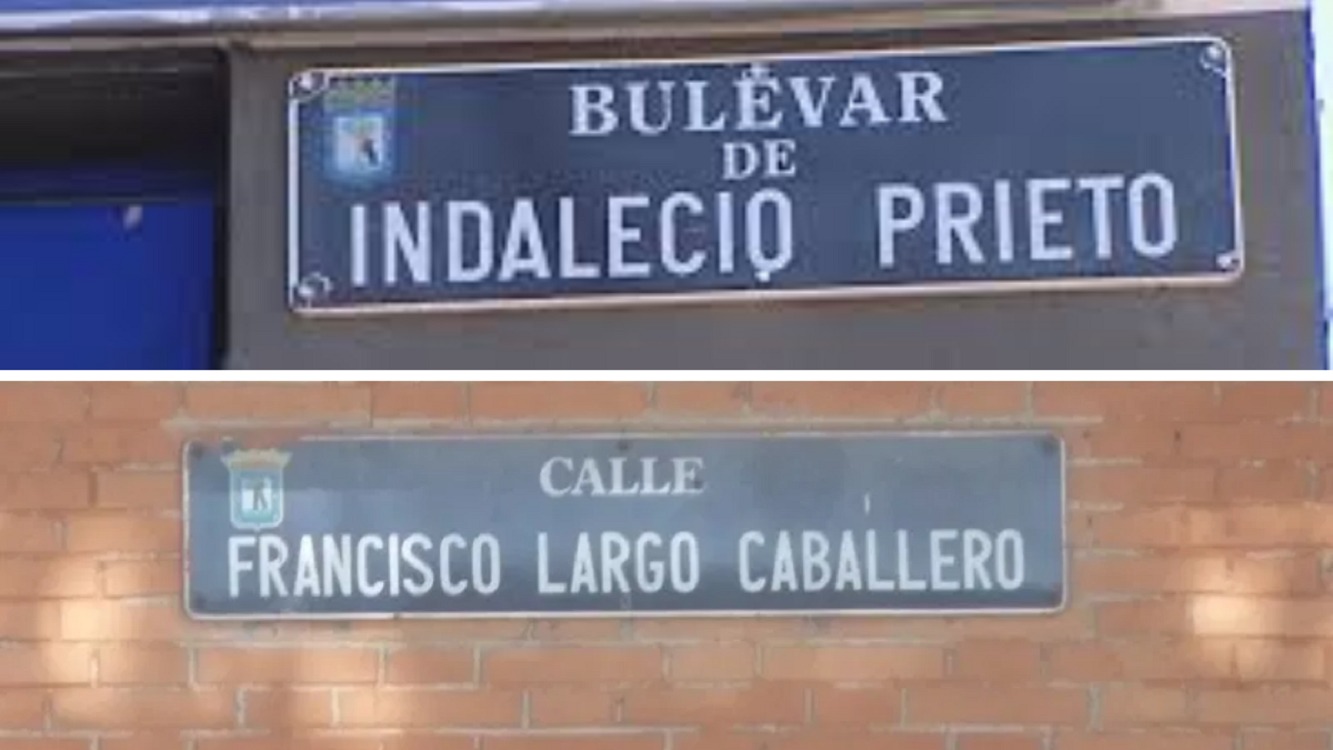 La Justicia suspende cautelarmente el acuerdo del Ayuntamiento de Madrid de retirar de las calles de Largo Caballero e Indalecio Prieto